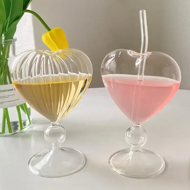 Heart Glass Couple Mugs