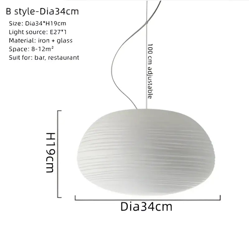Off-White Glass Pendant with Paper Texture Finish