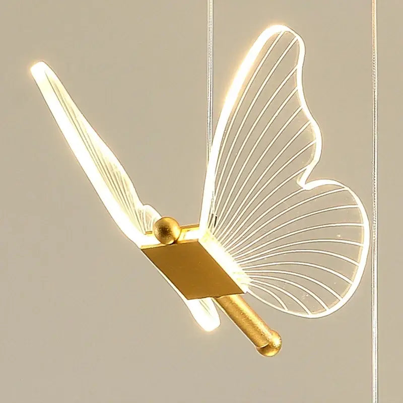 Gold Butterfly 3-Head LED Chandelier
