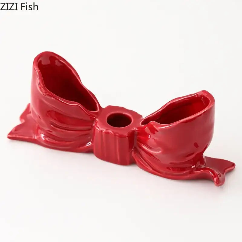 Pink Ceramic Bowknot Holder
