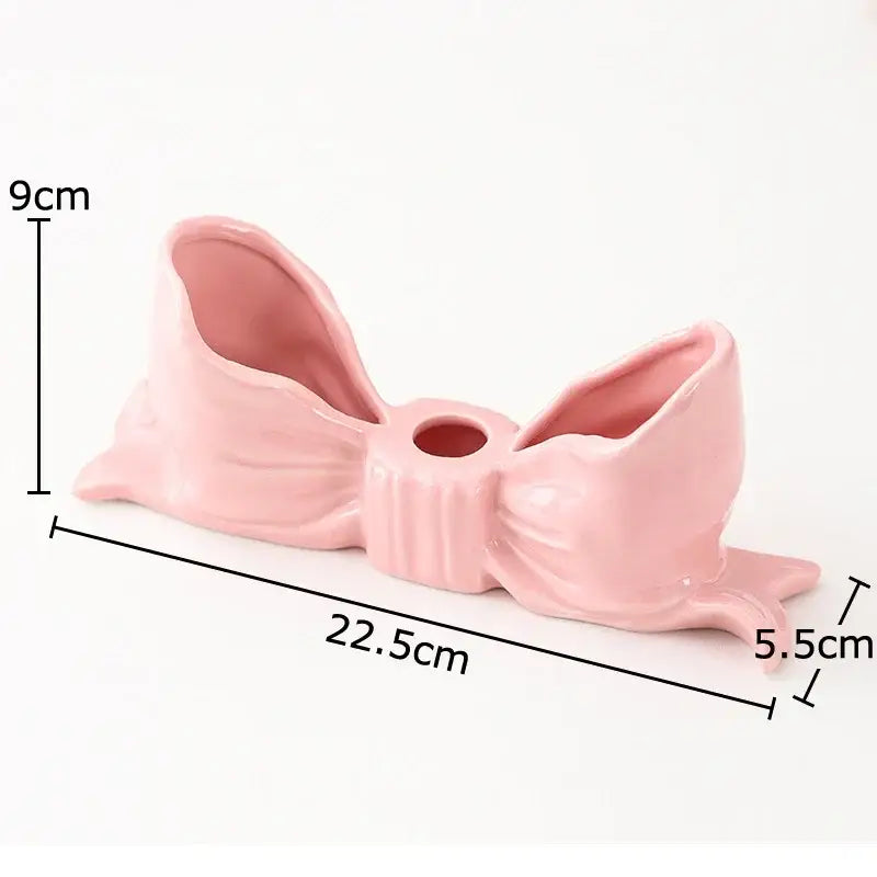 Pink Ceramic Bowknot Holder