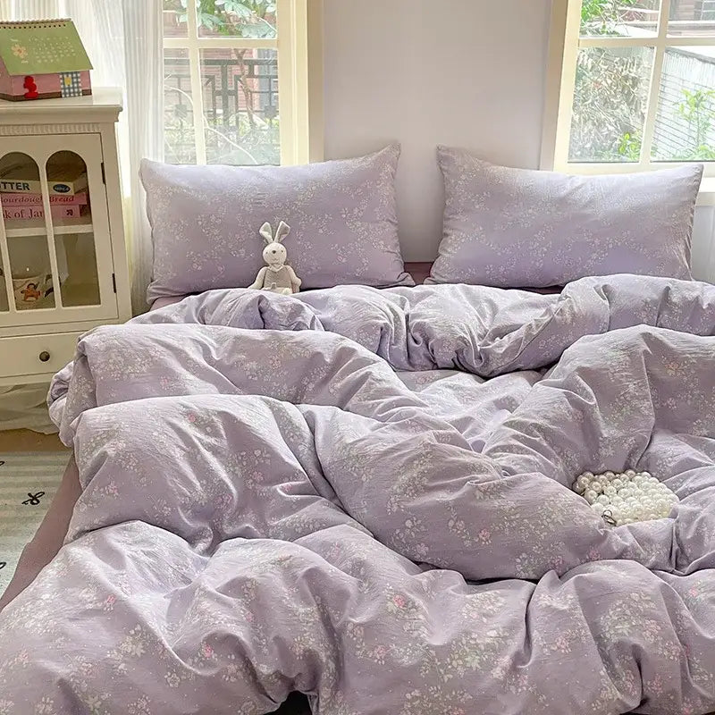 Pink Cotton Floral Bedding