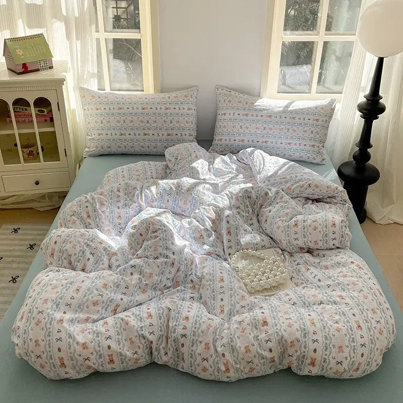 Pink Cotton Floral Bedding