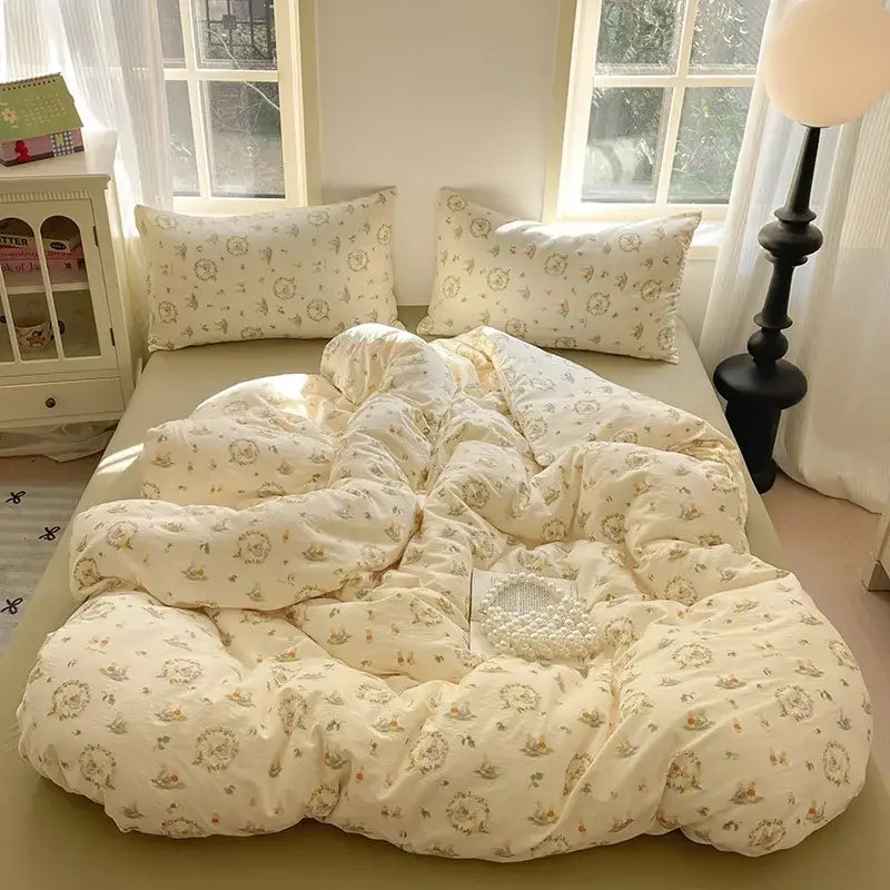 Pink Cotton Floral Bedding
