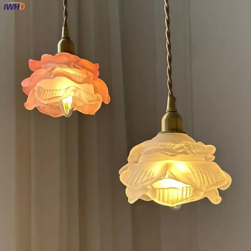 White Glass Pendant Light with E14 Base