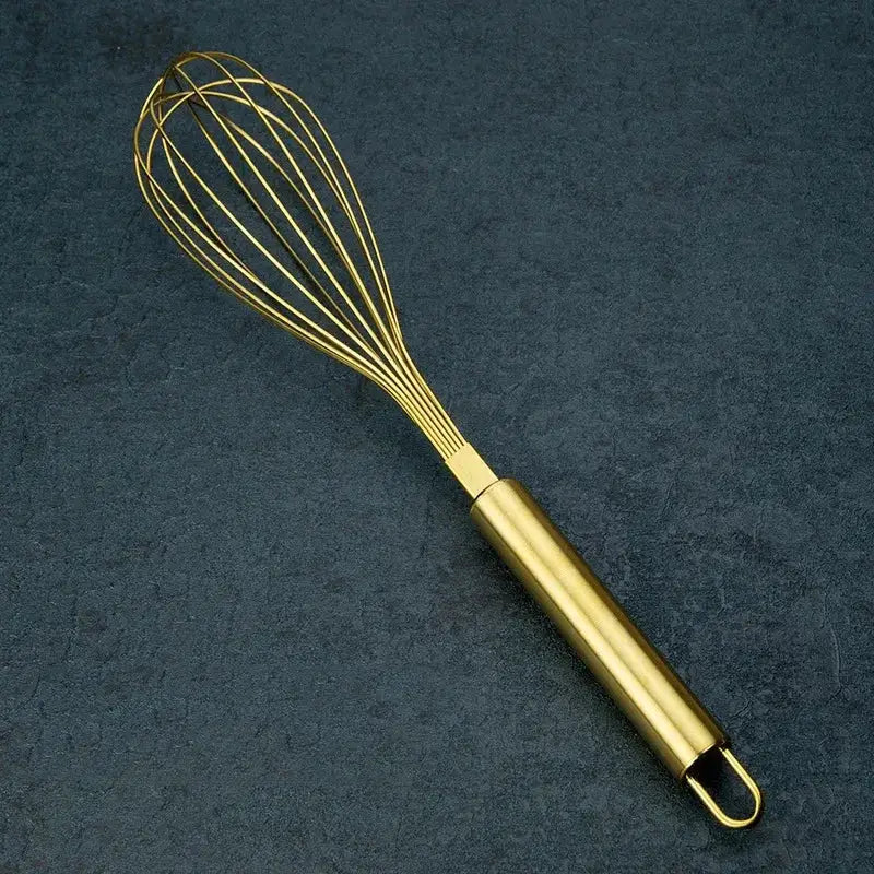 Gold Steel Whisk Set