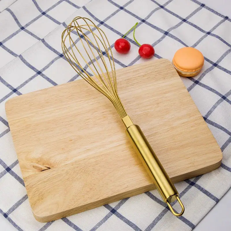 Gold Steel Whisk Set