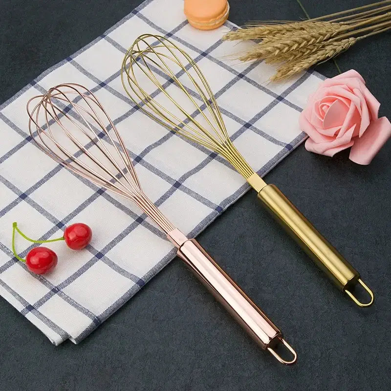 Gold Steel Whisk Set