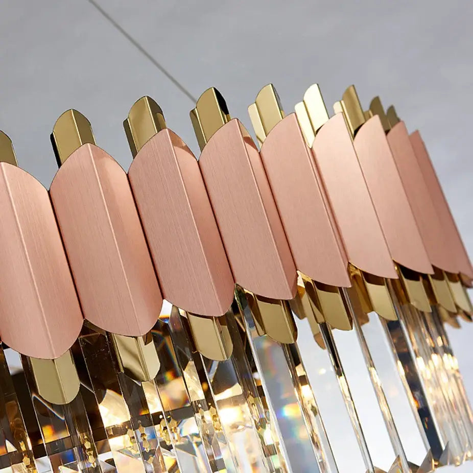 Rose Gold Crystal Pendant Light Dia100cm