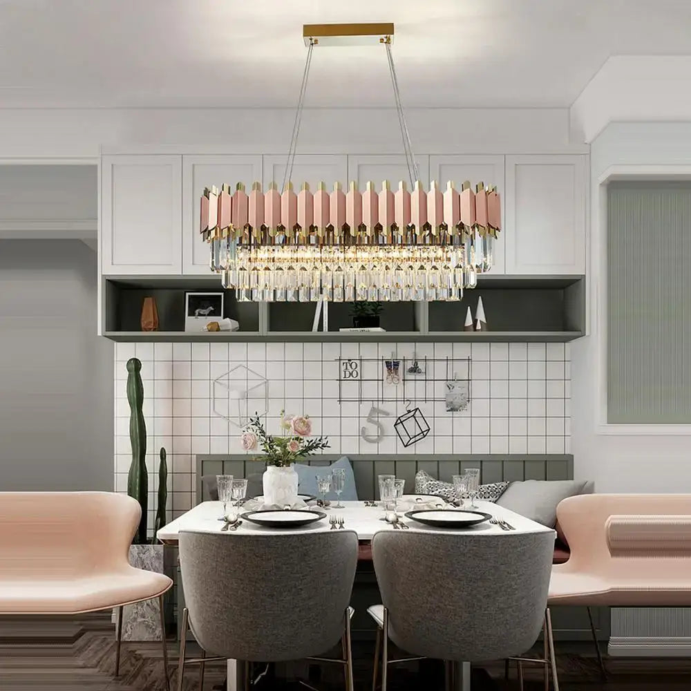 Rose Gold Crystal Pendant Light Dia100cm