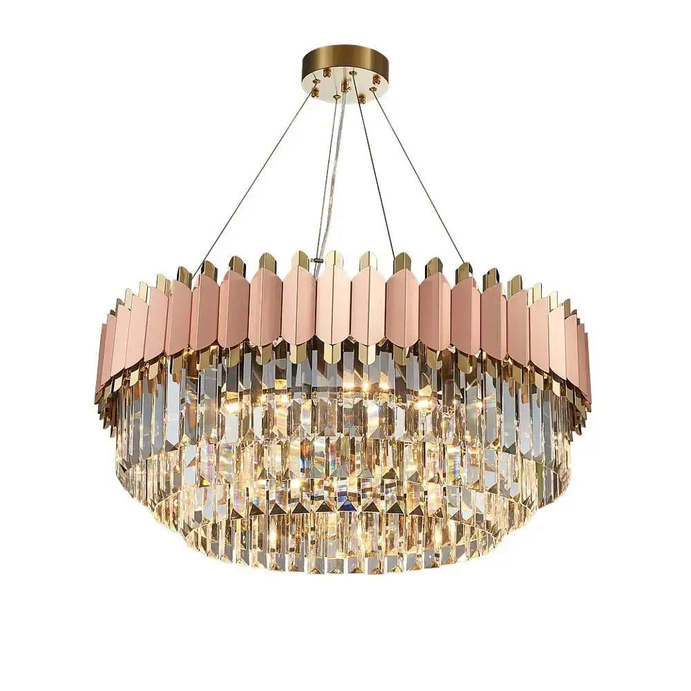 Rose Gold Crystal Pendant Light Dia100cm