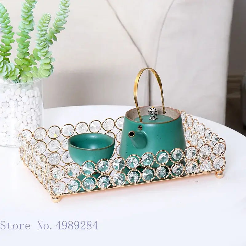 Gold Crystal Tissue Box