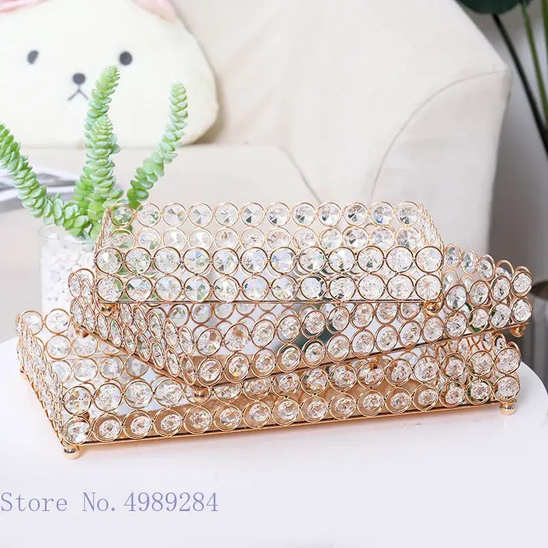 Gold Crystal Tissue Box