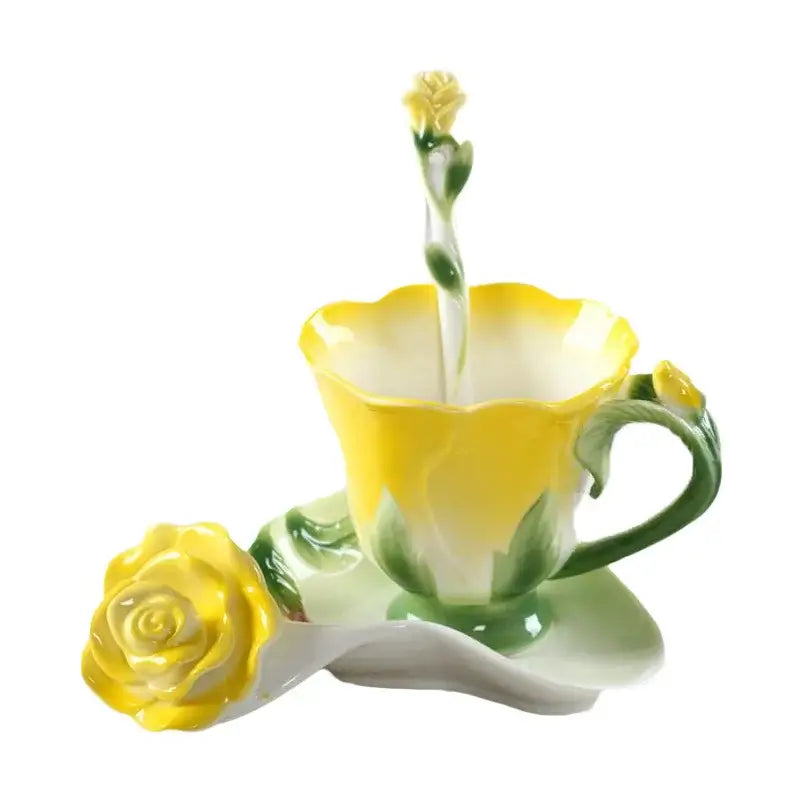 Floral Ceramic Teacup Set