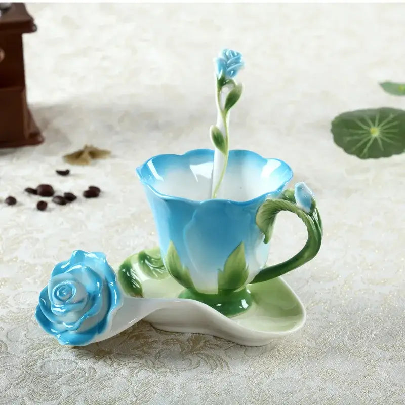 Floral Ceramic Teacup Set