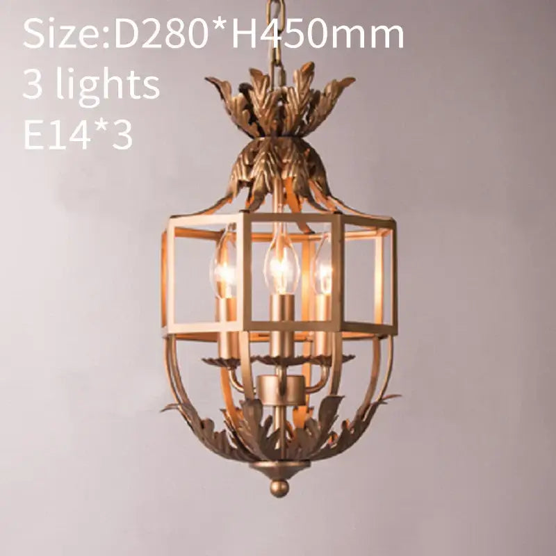 Grey Gold Cage Chandelier