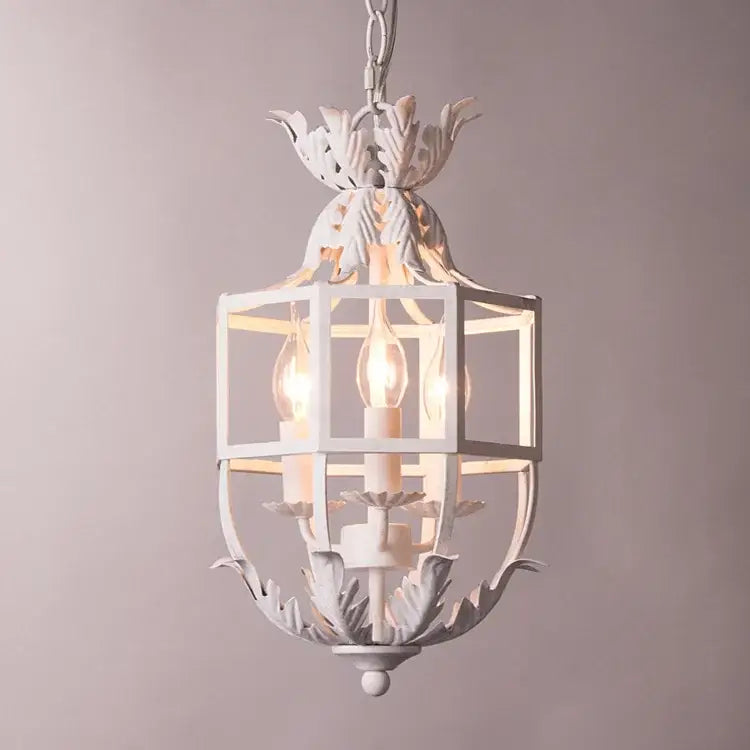 Grey Gold Cage Chandelier