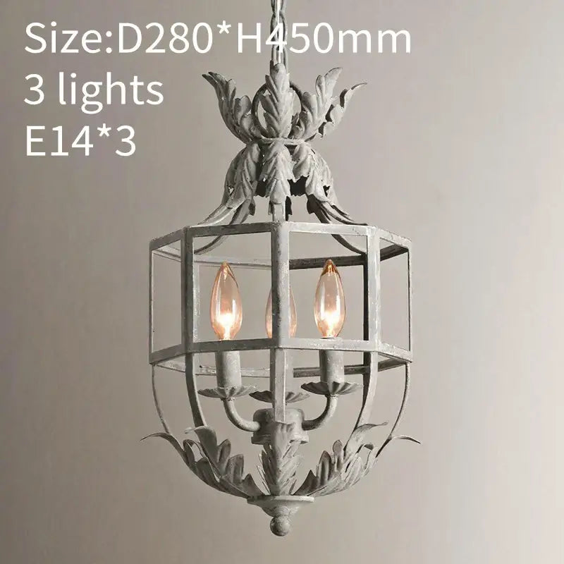 Grey Gold Cage Chandelier
