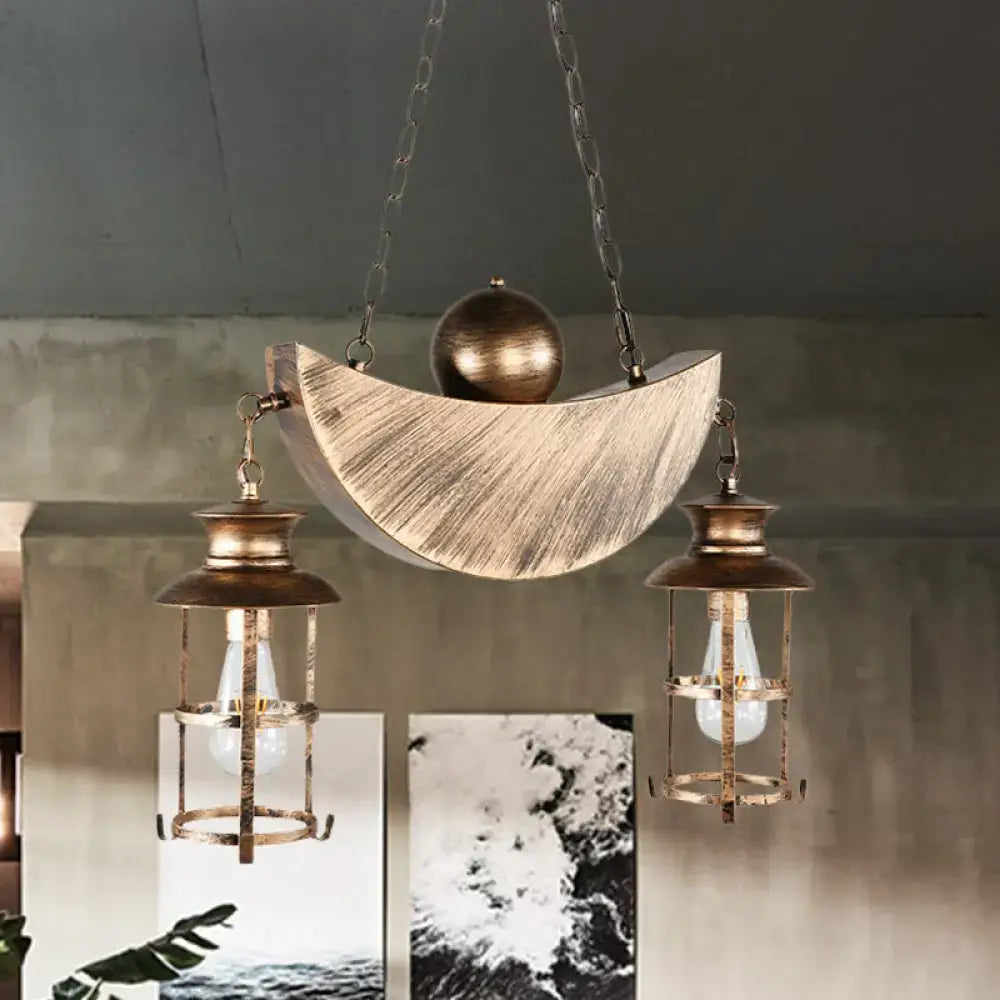 Brass Silver Island Lamp