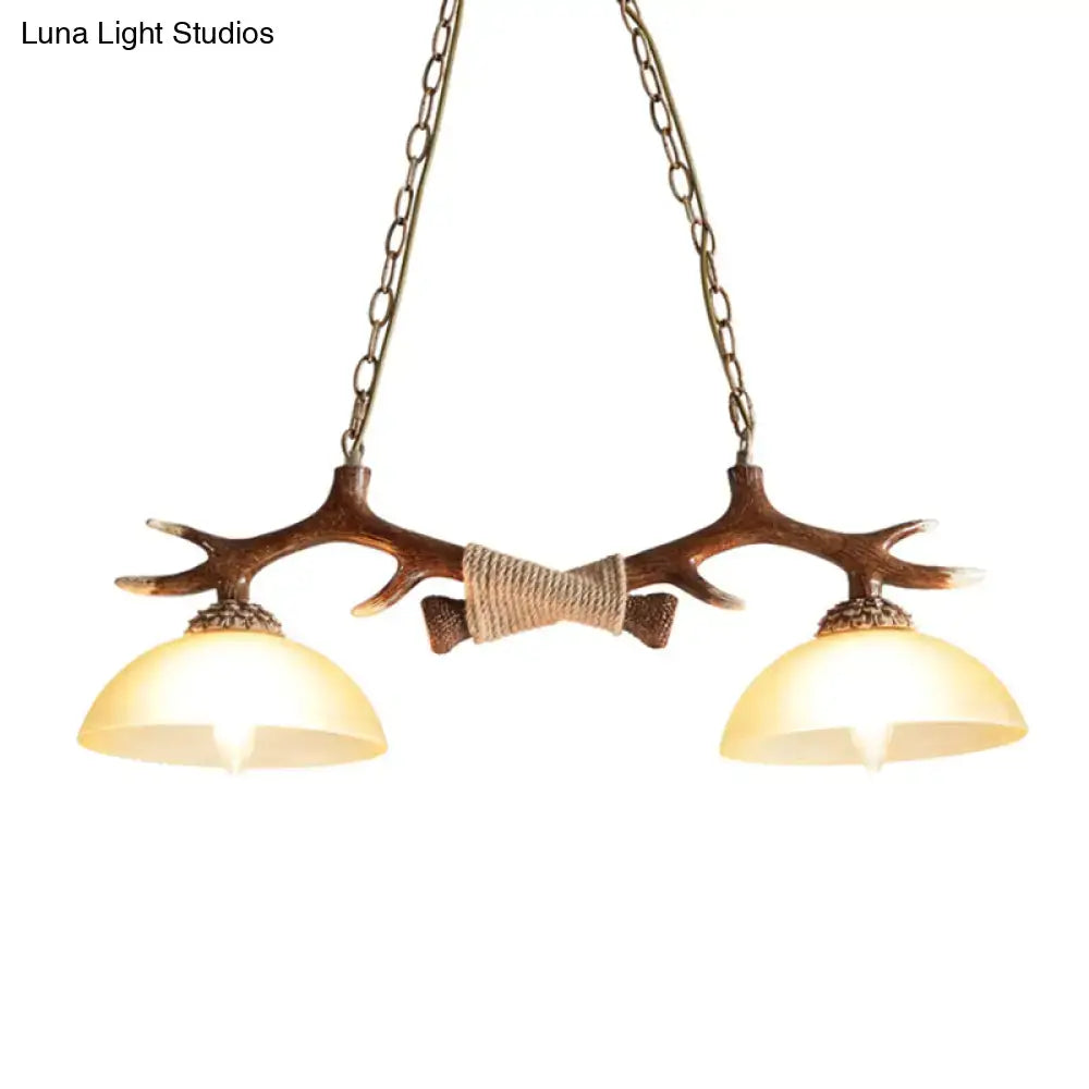 Amber Glass Antler Pendant