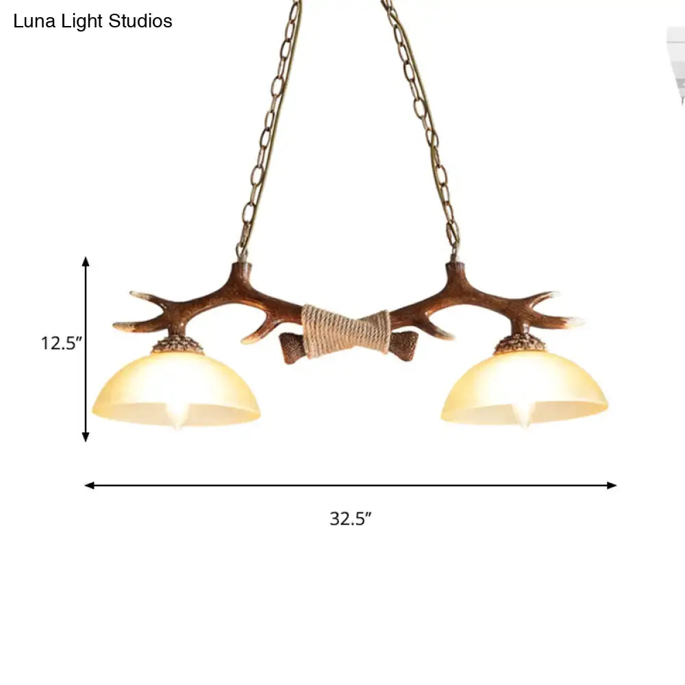 Amber Glass Antler Pendant