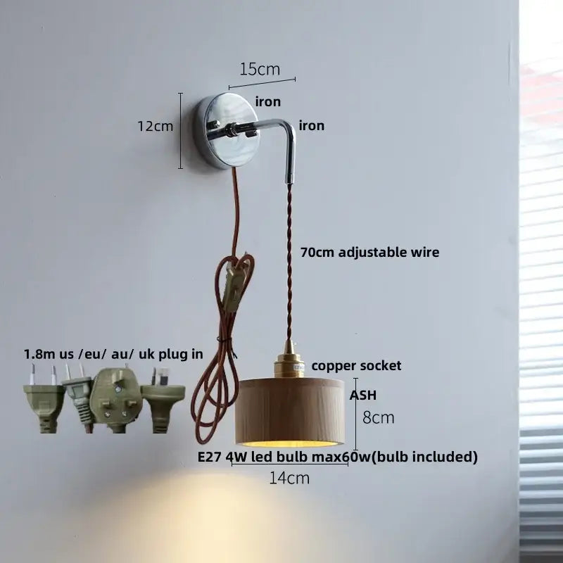 Ash Wood Wall Light