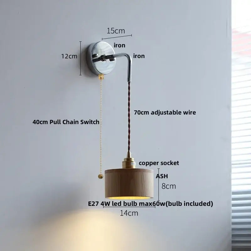 Ash Wood Wall Light