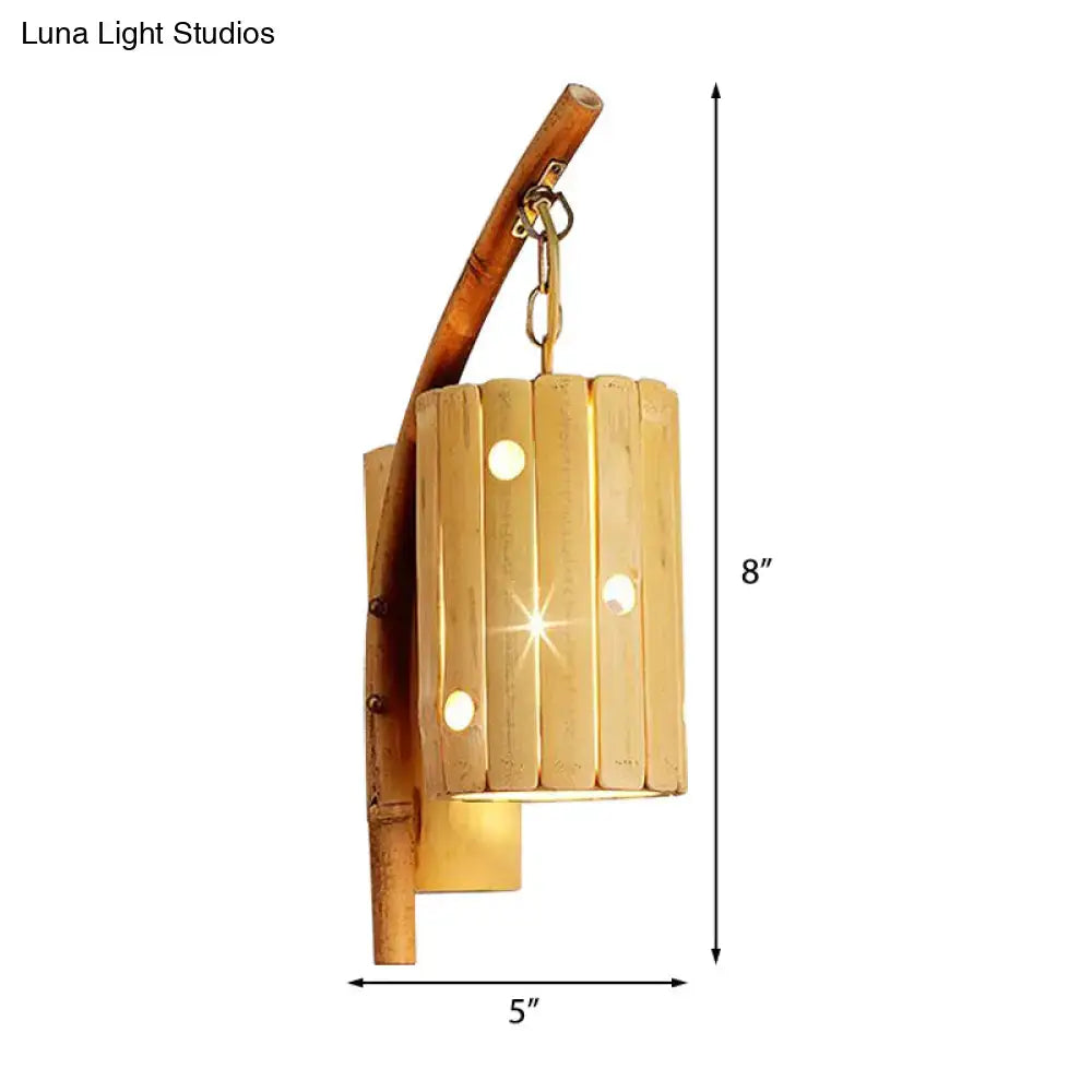 Bamboo Cylinder Wall Sconce Three Shapes