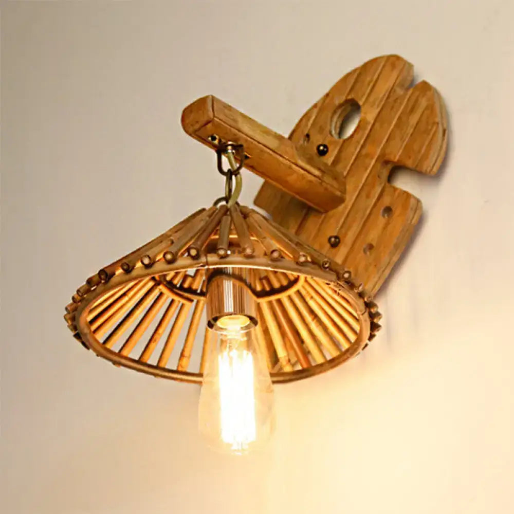 Bamboo Conical Wall Sconce