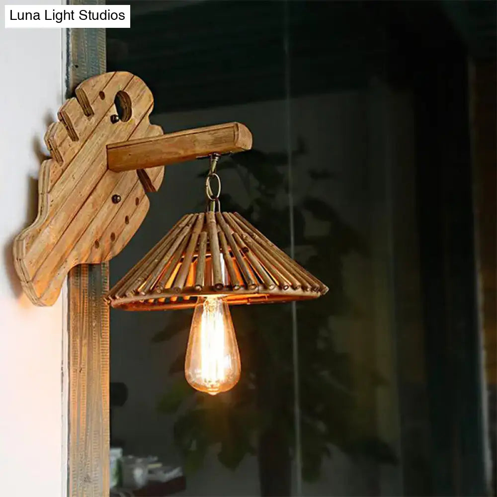 Bamboo Conical Wall Sconce