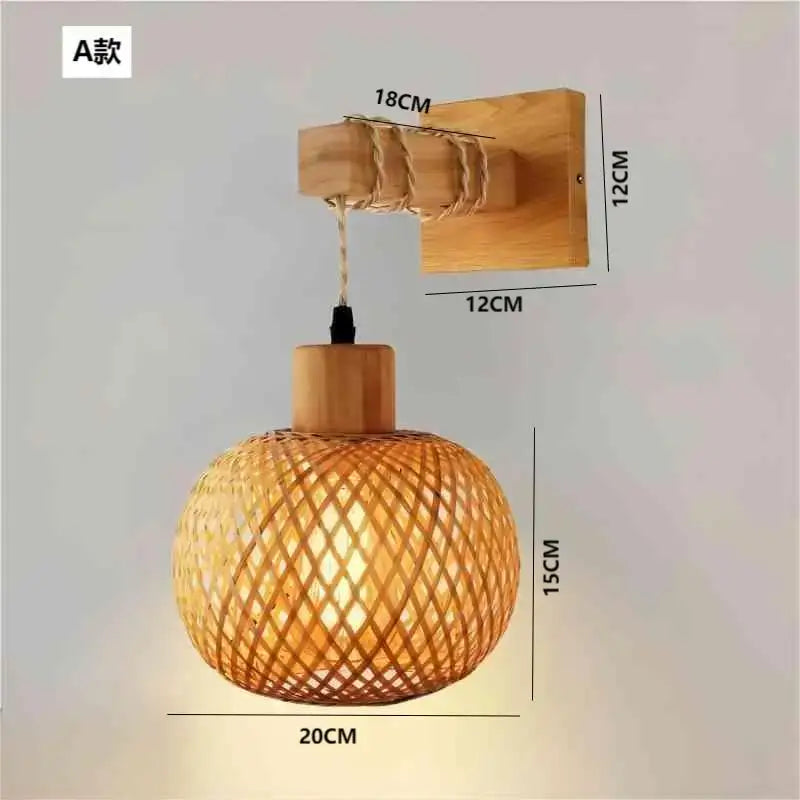 Bamboo Wicker Wall Lamp
