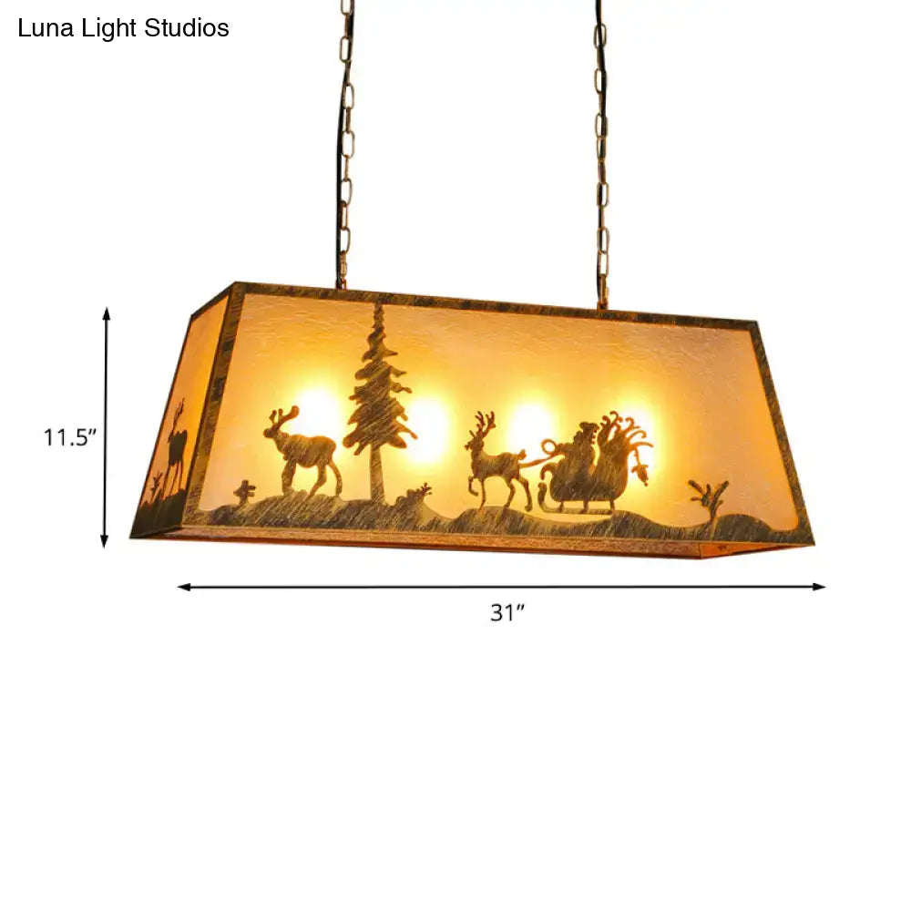 Etched Linear Island Lamp