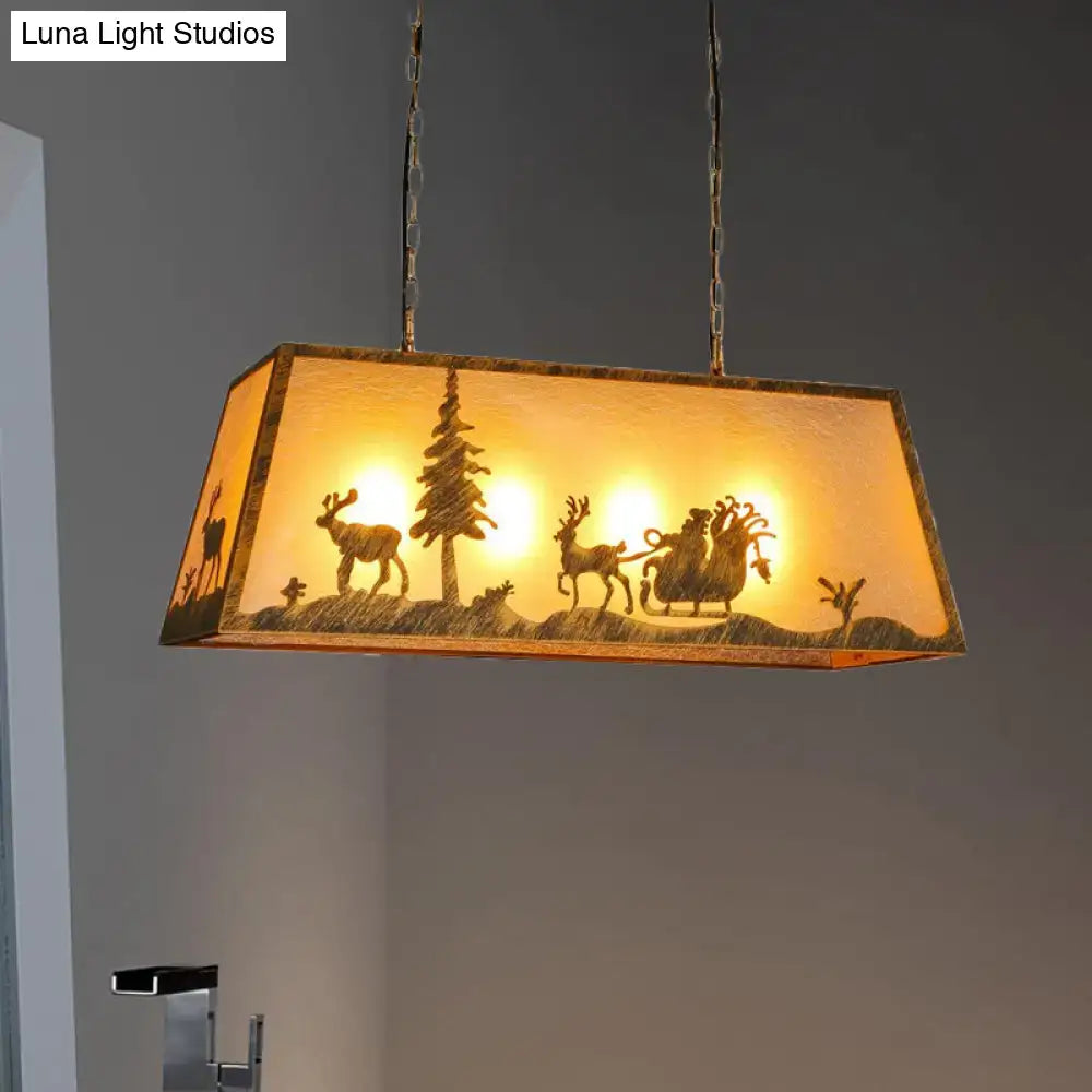 Etched Linear Island Lamp