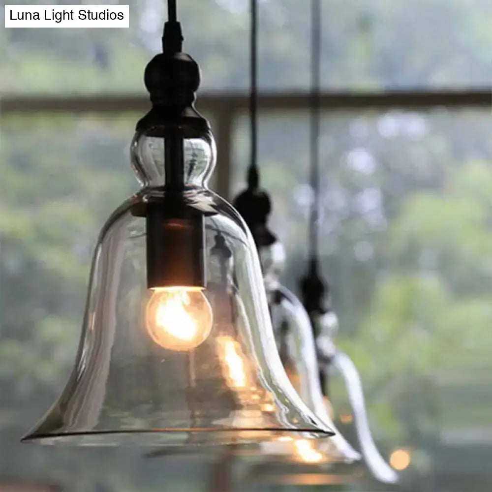 Black Bell Glass Pendant