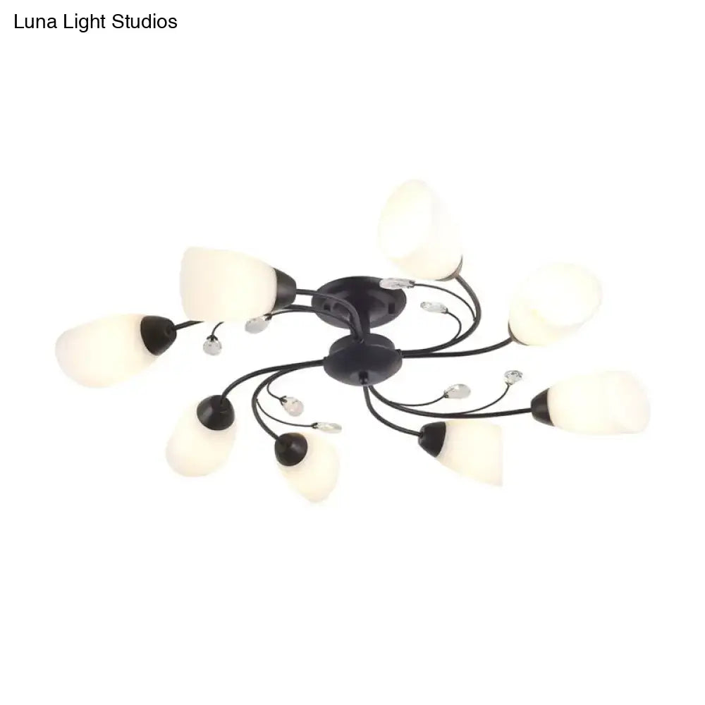 Black Opal Glass Flush Light