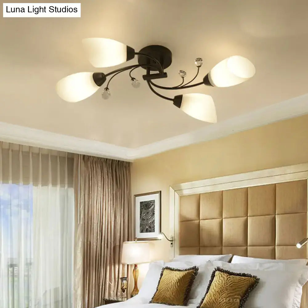 Black Opal Glass Flush Light