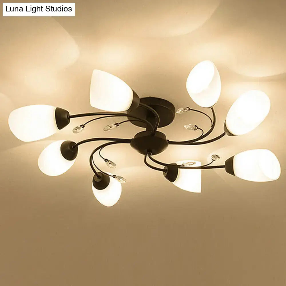 Black Opal Glass Flush Light