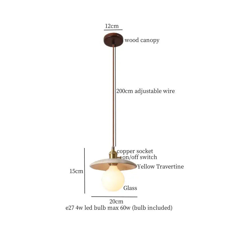 Brass Ceramic Glass Pendant