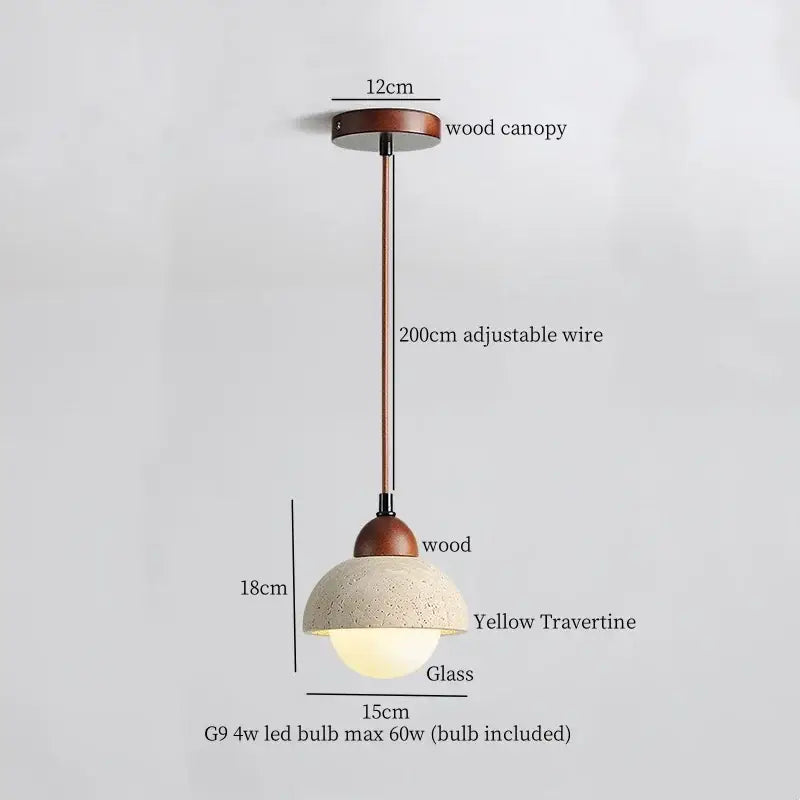 Brass Ceramic Glass Pendant