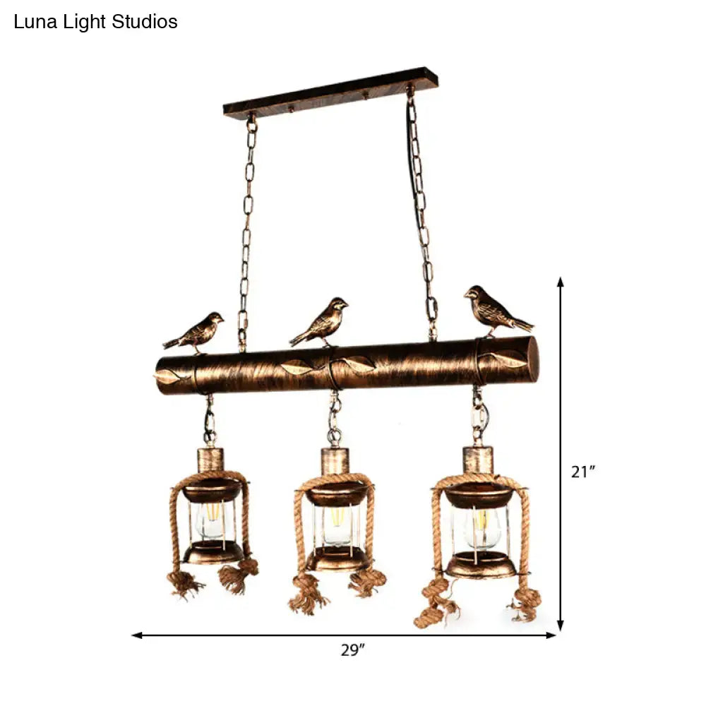 Bronze Cage Pendant Light