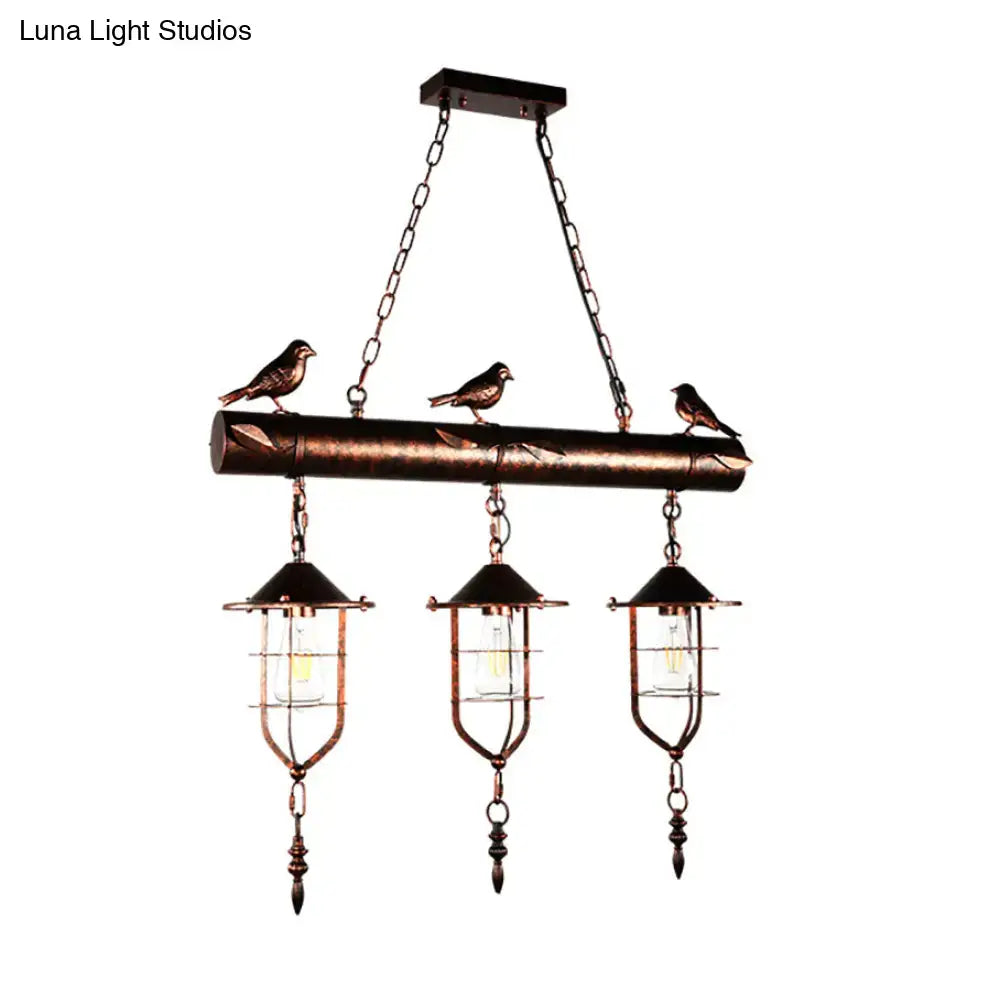Bronze Cage Pendant Light