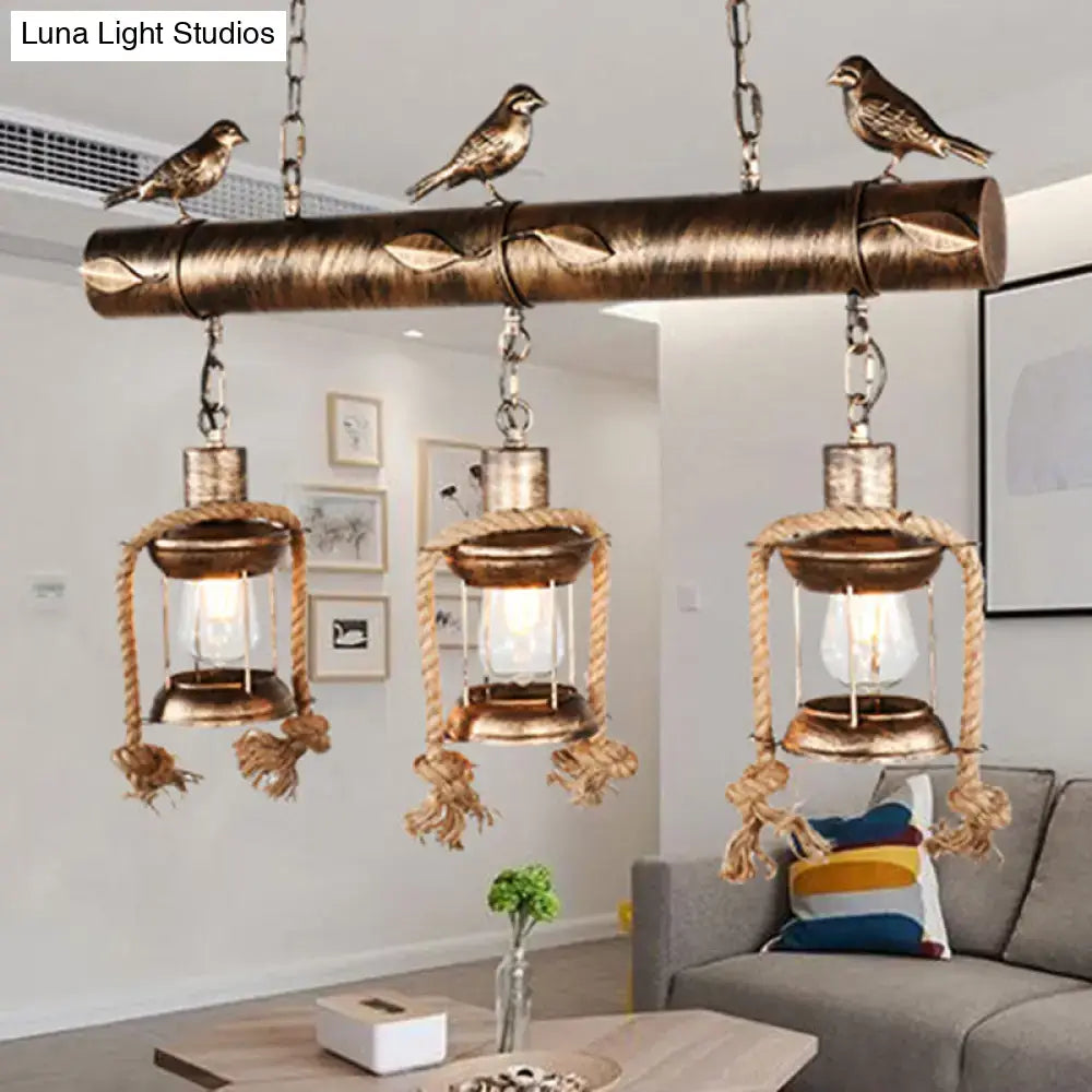 Bronze Cage Pendant Light