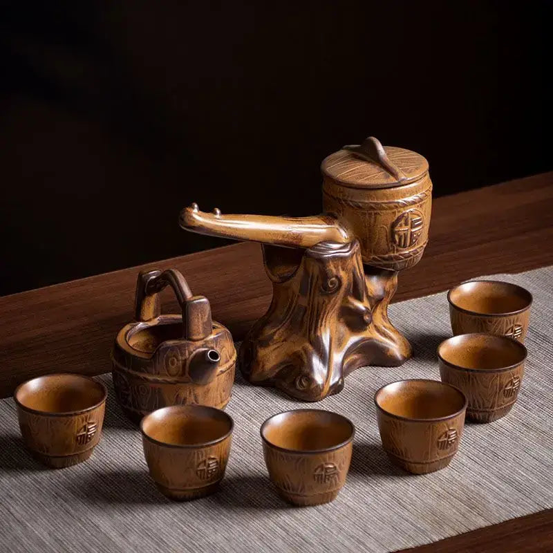 Brown Ceramic Tea Set