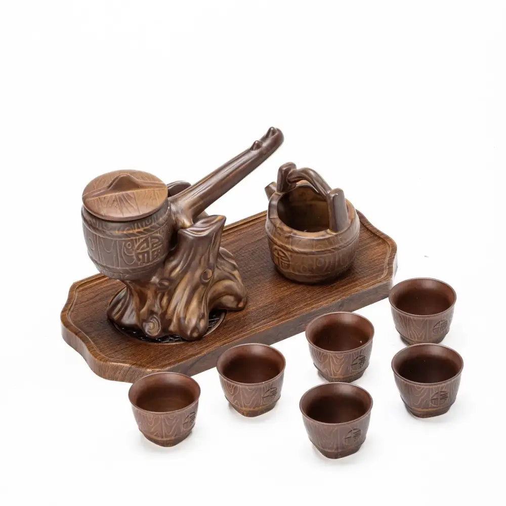 Brown Ceramic Tea Set