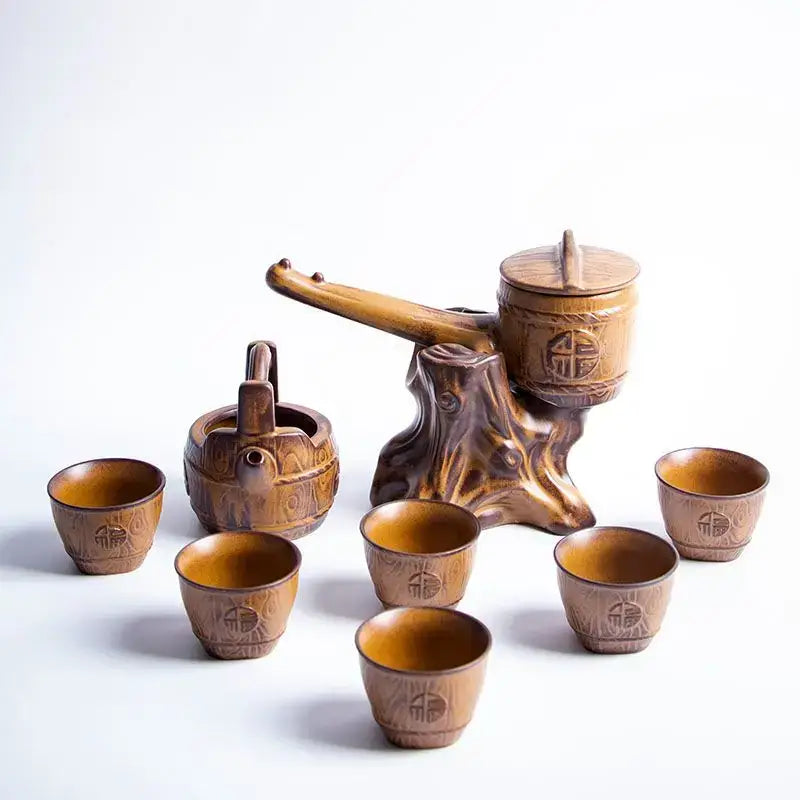 Brown Ceramic Tea Set