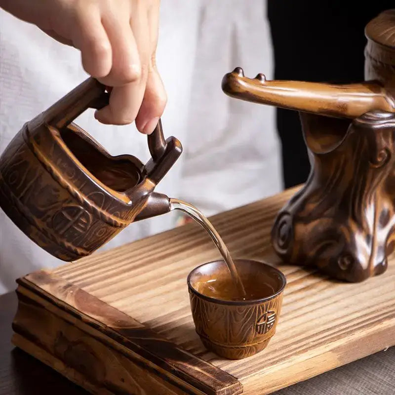 Brown Ceramic Tea Set