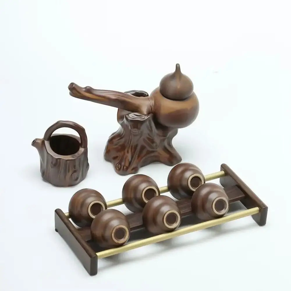 Brown Ceramic Tea Set