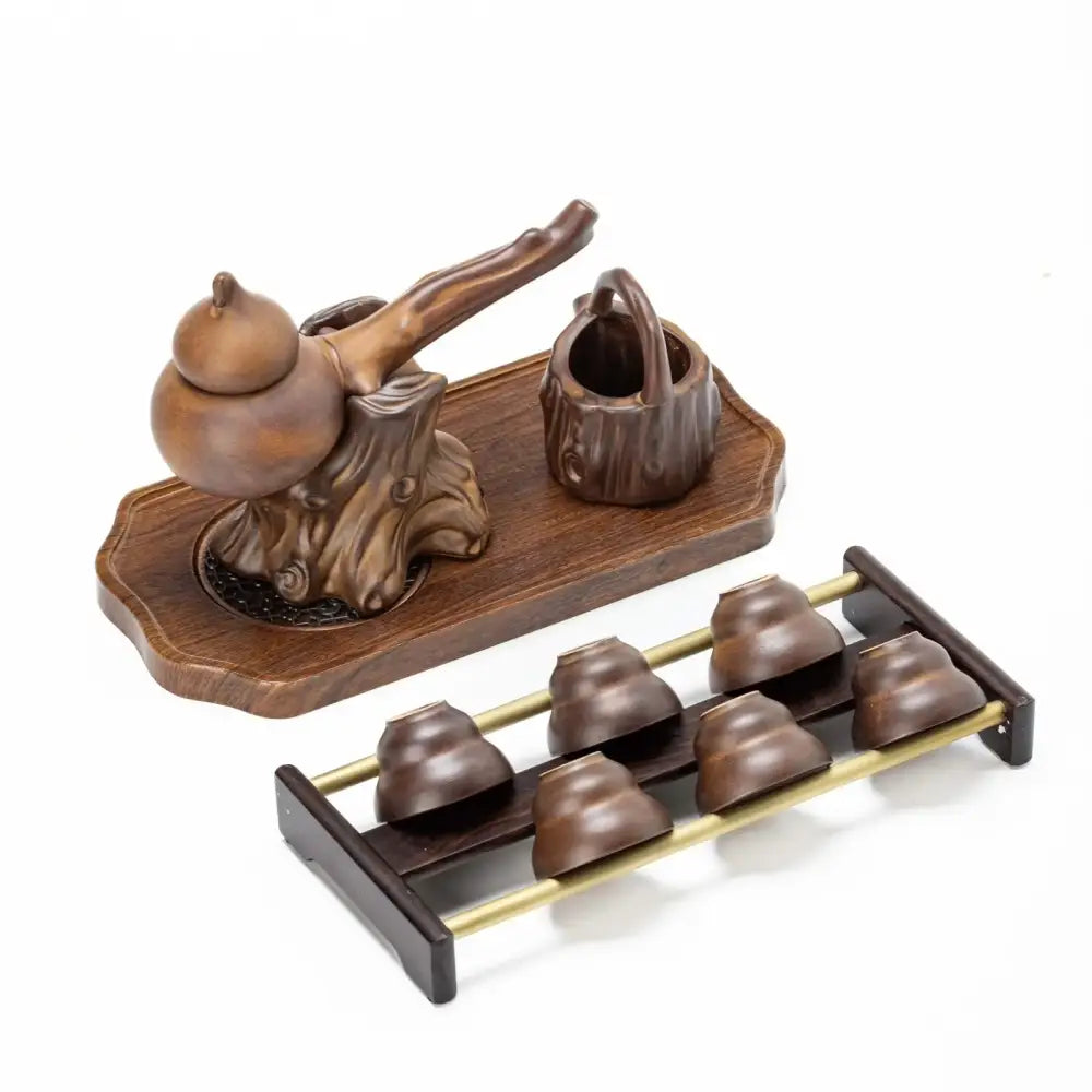 Brown Ceramic Tea Set