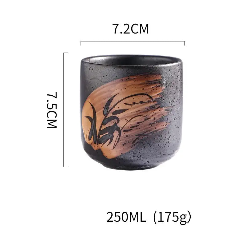 Brown Ceramic Tea Cup Set