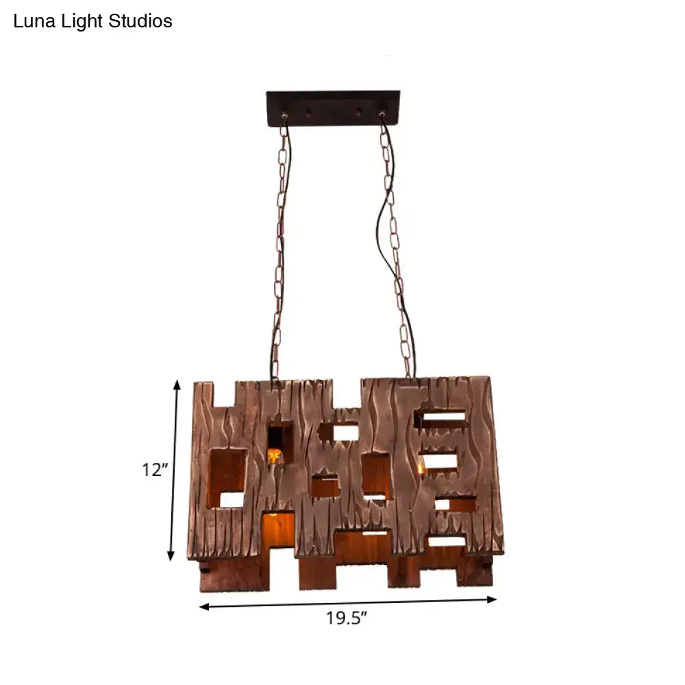 Copper Rectangular Island Chandelier